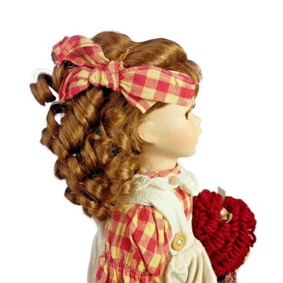 TL Toys Raggedy Ann Porcelain Doll with Stuffed Doll 16 inch Bisque Porcelain - Picture 8 of 9